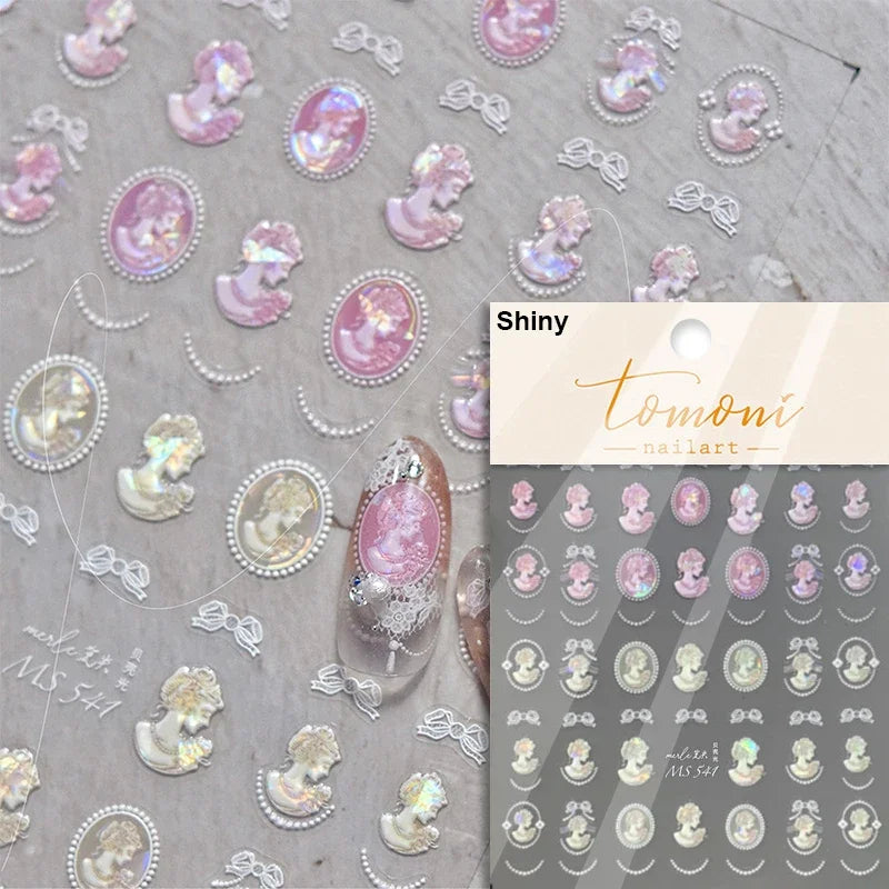 Sunflower Starry Night Nail Art Stickers with Rhinestones