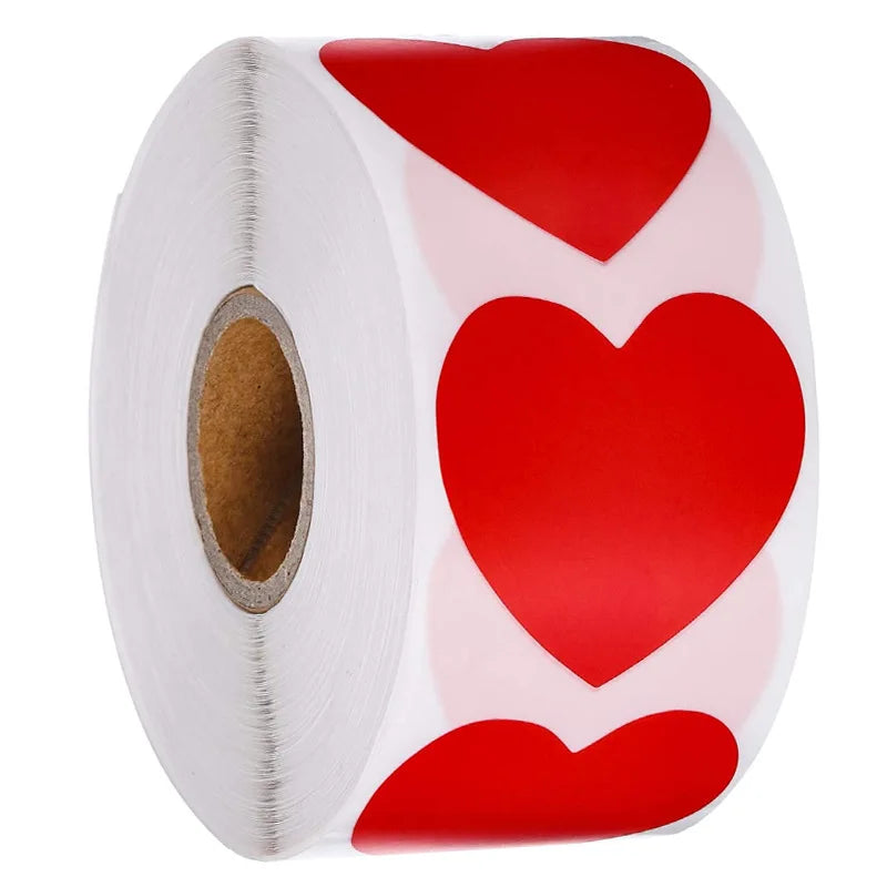 Heart shape of Red Stickers seal labels 50 Labels stickers scrapbooking for Package and wedding decoration stationery sticker