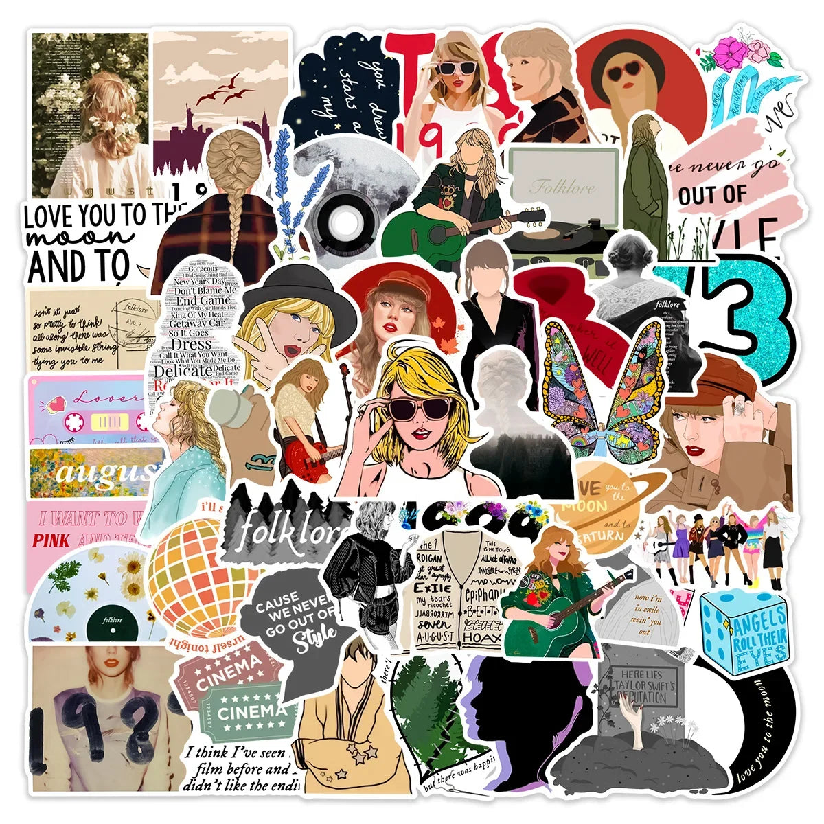 Aesthetic Folk Music Taylor Sticker Packs