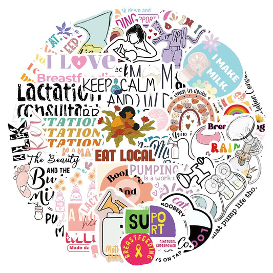 Breastfeeding Pregnancy Stickers for Suitcase Skateboard Laptop Luggage Phone