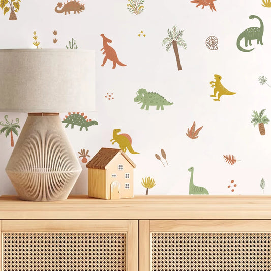 Watercolor Dinosaur Wall Sticker for Kids Nursery Decor