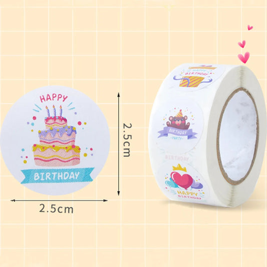 Birthday Cake Party Stickers - 100-500pcs Decorative Set