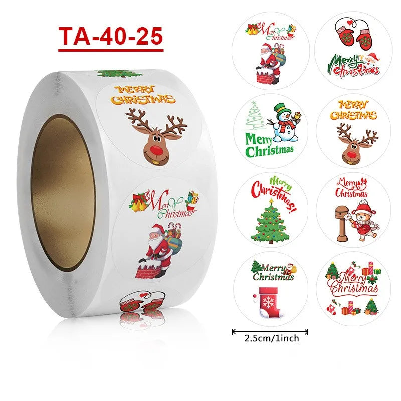 50-500pc New Year Christmas Stickers Cute Kawaii Cartoon Santa Claus Package Gift Children Sticker Stationery Stickers For Kids