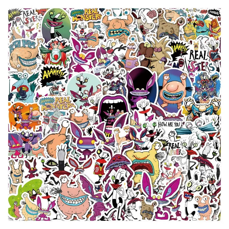 50pcs Real Monster Graffiti Stickers for Laptop, Phone, Suitcase, Water Bottle, Stationery, Refrigerator