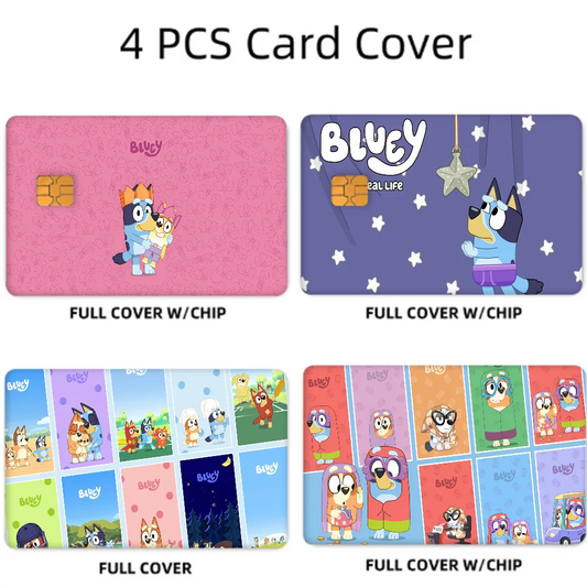 Bluey Anime Bear Card Skin Stickers Set (4 Pcs)