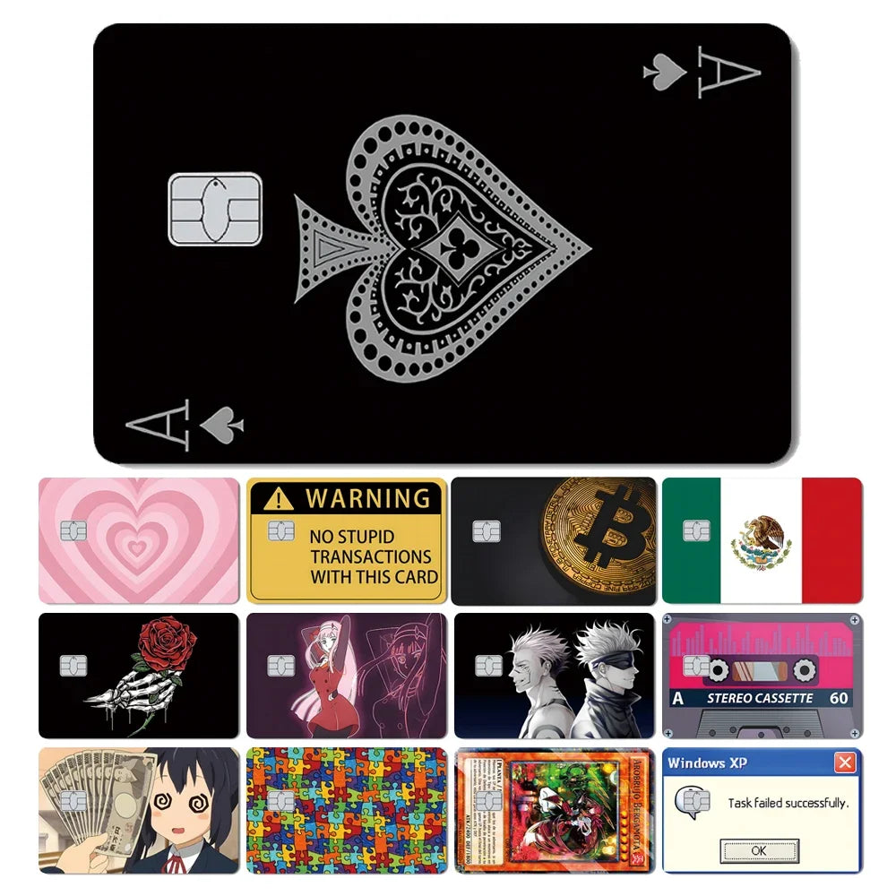 Bitcoin Anime Skull Card Skin Sticker for Debit/Credit