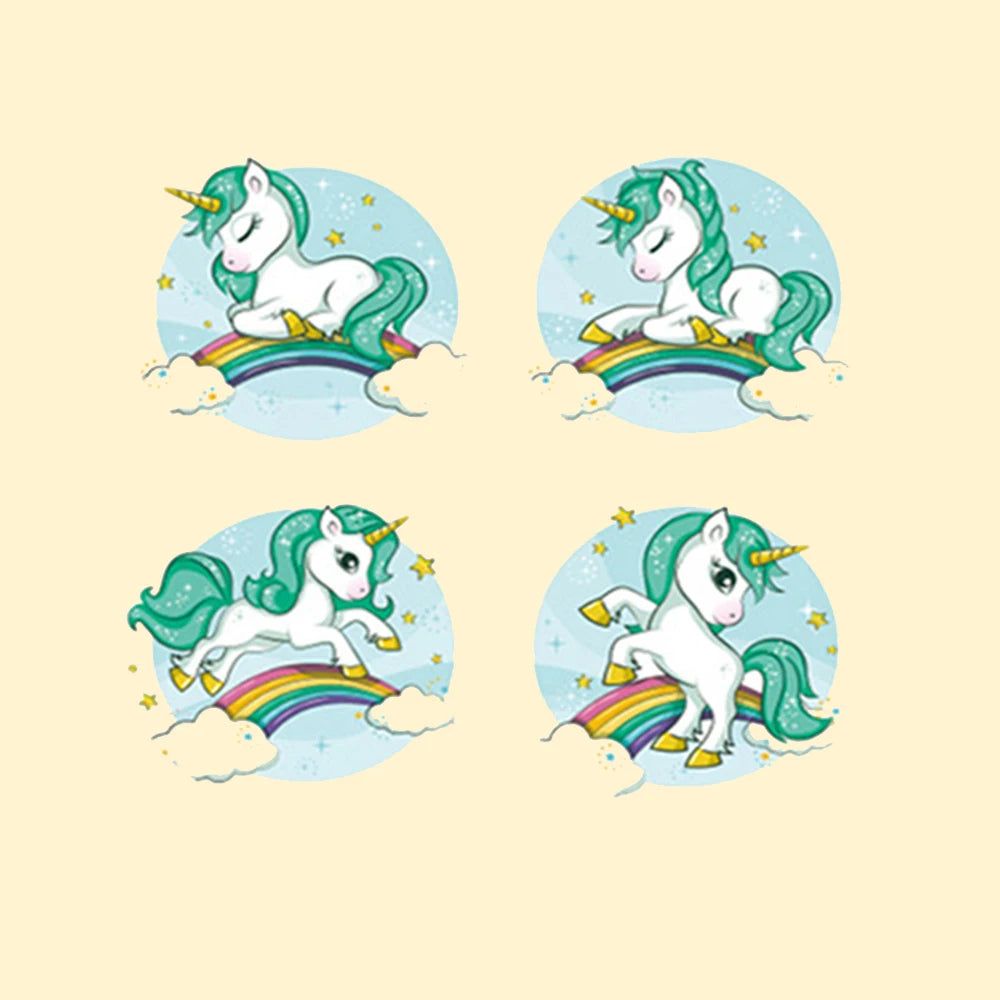 100-500pcs Unicorn Stickers 1inch Decorative Stickers Scrapbooking Stick Label Diary School Stationery Album Stickers