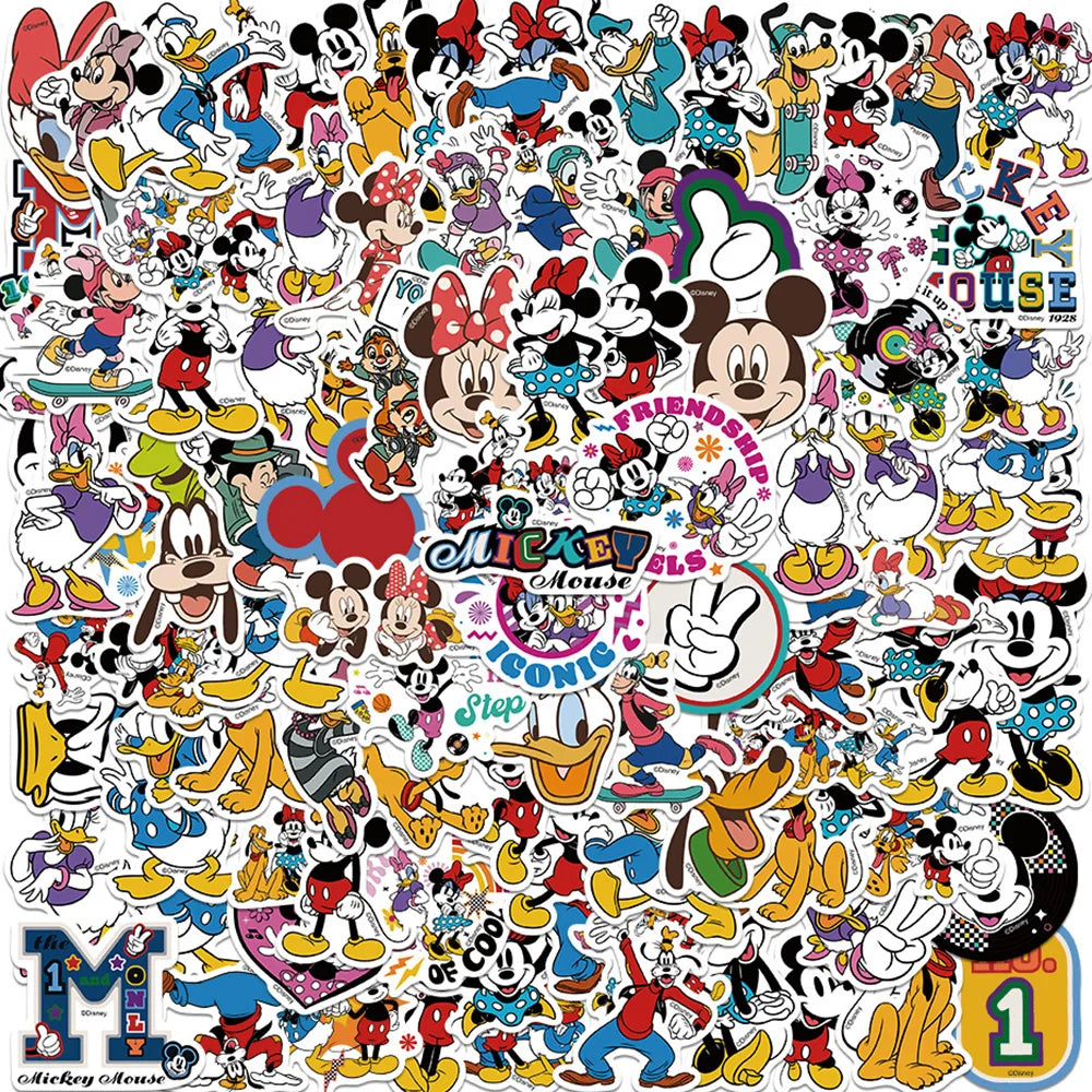 10/30/50/100pcs Disney Cute Mickey Mouse Stickers Cartoon Decal Scrapbook Luggage Laptop Guitar Phone Graffiti Sticker Kid Toy