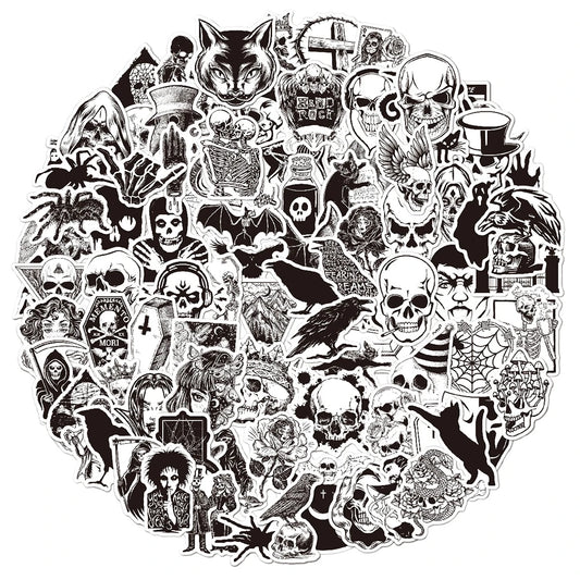 Gothic Graffiti Stickers: 10/30/50/100PCS Waterproof for Car, Motorcycle, Luggage, Guitar, Skateboard