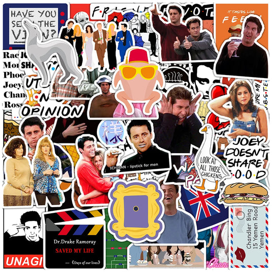 Friends TV Series Waterproof Stickers Pack - Laptop, Phone, Car, Skateboard, Luggage