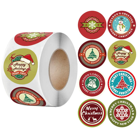 1" Christmas Seal Stickers: 100-500Pcs for Gifts & Decor