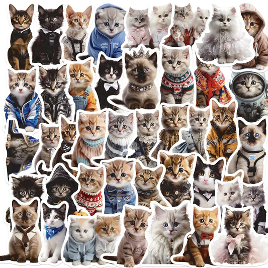 10/50PCS Cute Cat Stickers DIY Toy Notebook Stationary Scrapbooking Diary Laptop Phone Luggage Fridge Kawaii Animal Decal