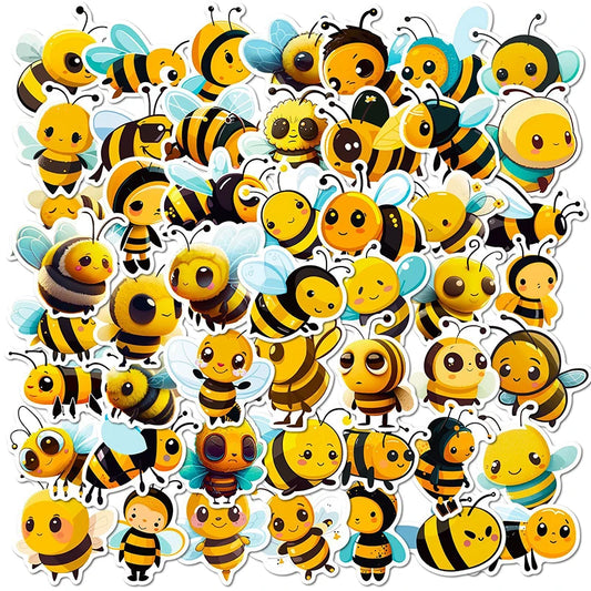 Cartoon Bee Stickers 10/30/50PCS for Laptops & Scrapbooking