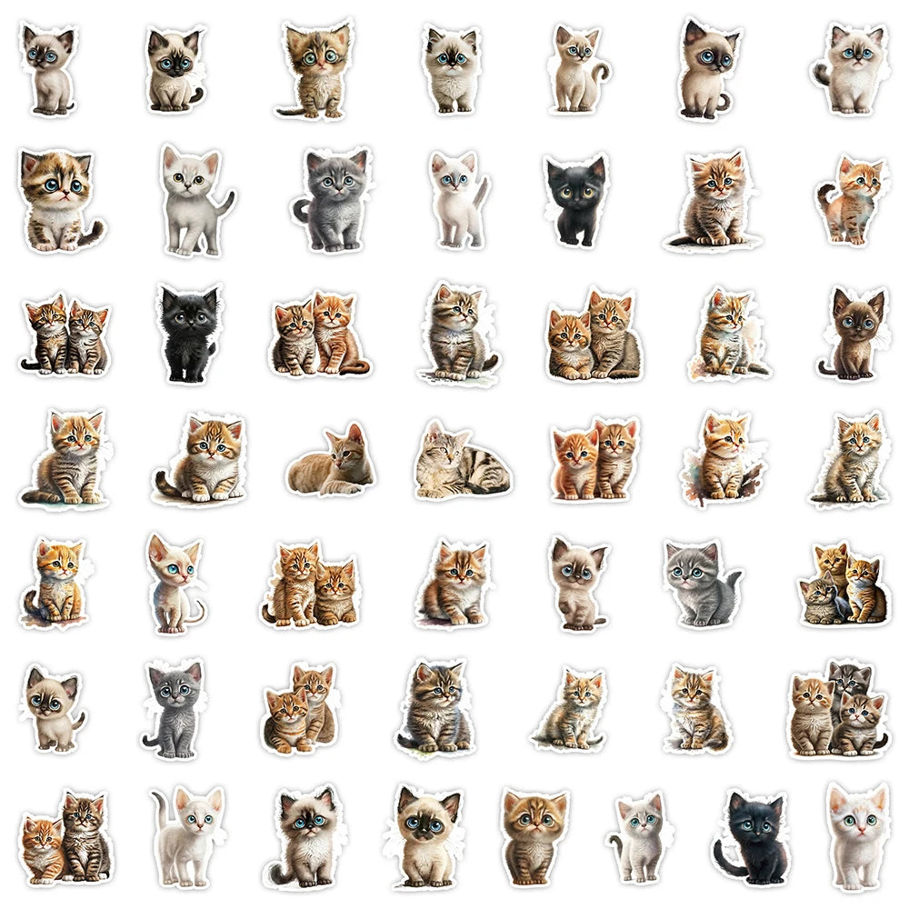 10/30/50PCS Kawaii Cat Cute Stickers Toys Gift Scrapbook Laptop Phone Bike Laptop Suitcase Helmet Fridge Wall Decals Decoration