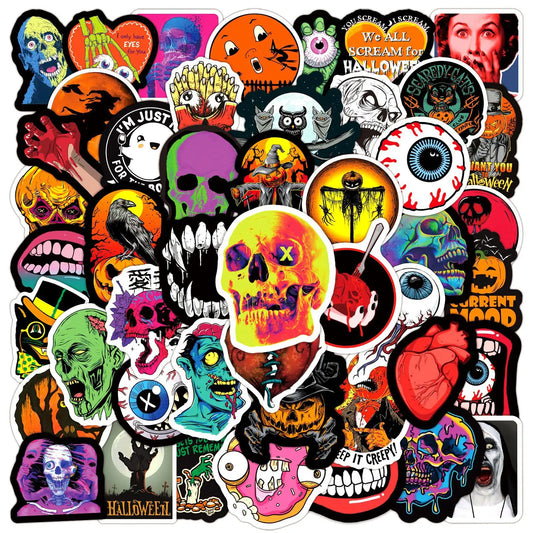 Gothic Halloween Stickers: Laptop, Phone, Car, Bike, Skateboard Decor
