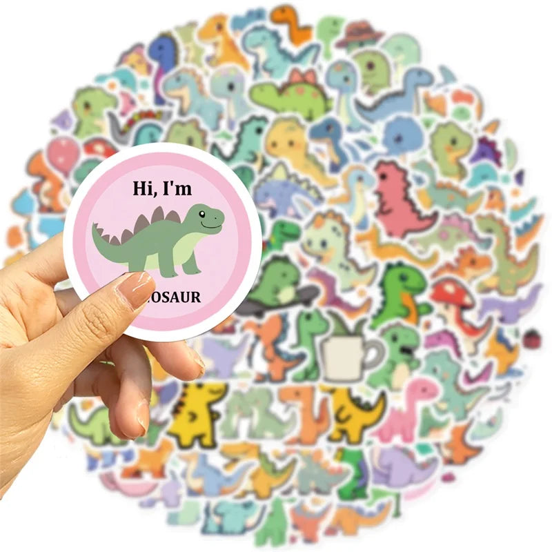 10/30/100PCS Cartoon Small Dinosaur PVC Sticker Aesthetic Children's Decoration Scrapbooking Stationery School Supplies for Kids