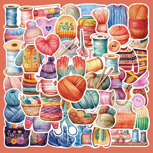 50Pcs Cartoon Knitwear Graffiti Stickers for Helmet, Wall, DIY Decoration