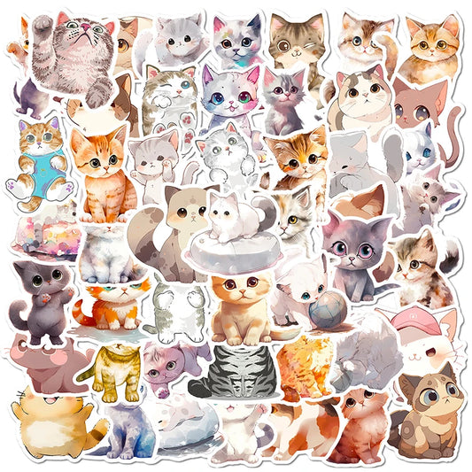Cute Cat Stickers Set - Aesthetic Korean Stationery