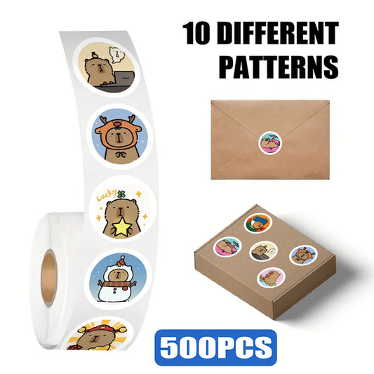 500pcs Capybara Cartoon Animal Stickers for Kids, Laptop, Fridge, Notebook, Motorcycle Decoration