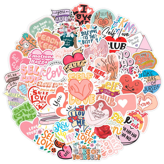 Self Care Stickers Pack: Self Love, DIY, Laptop, Guitar, Car, Bike, Skateboard Decals