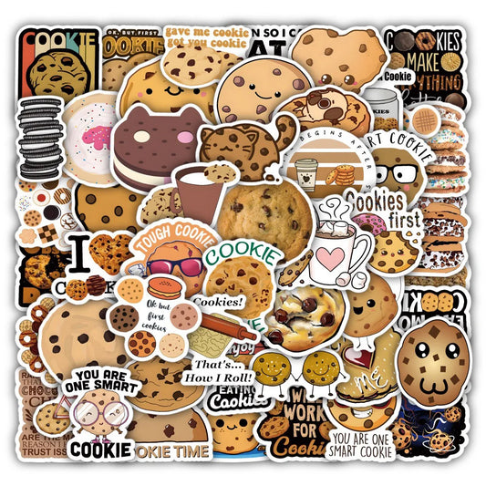 Cartoon Food Cookie Stickers for Laptop Luggage Skateboard Kids Gift