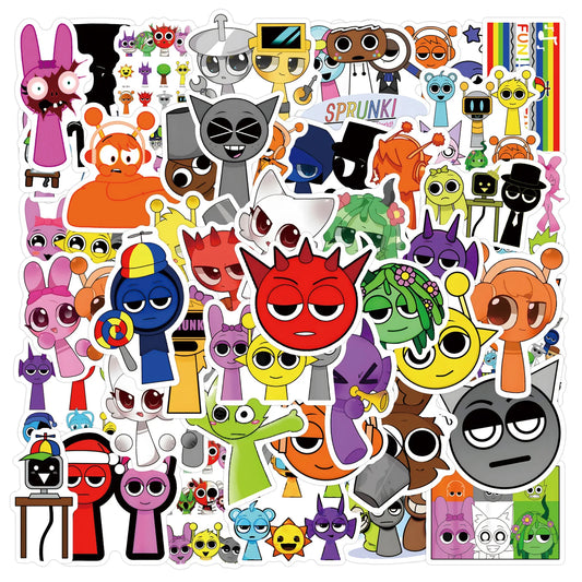 56Pcs Incredibox Sprunki Waterproof Stickers Decals