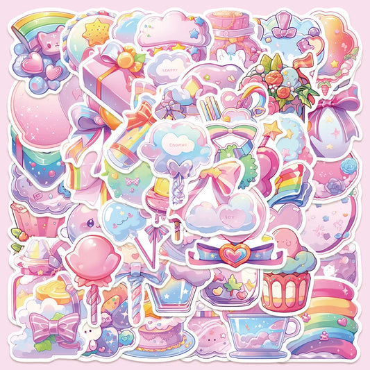 50pcs Cartoon Candy Graffiti Stickers for Helmet, Wall, DIY Decoration