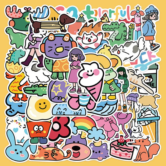 50pcs Sci-fi Cartoon Planet Stickers for Helmet, Wall, DIY Decor