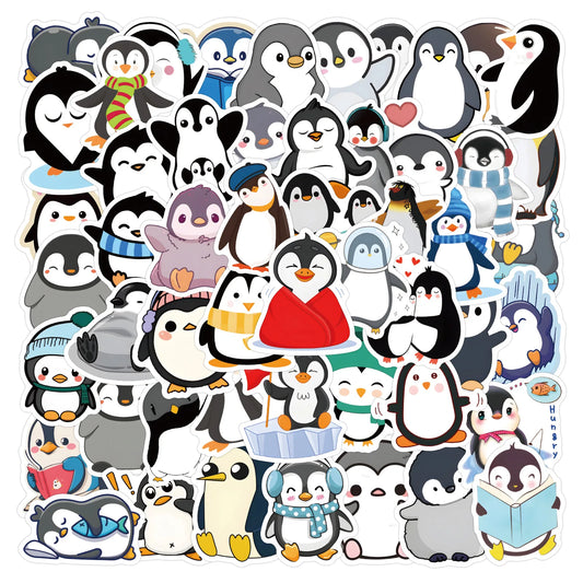 Cute Penguin Stickers 10/30/60PCS for Laptop, Phone, Guitar, Car, Bike, Skateboard