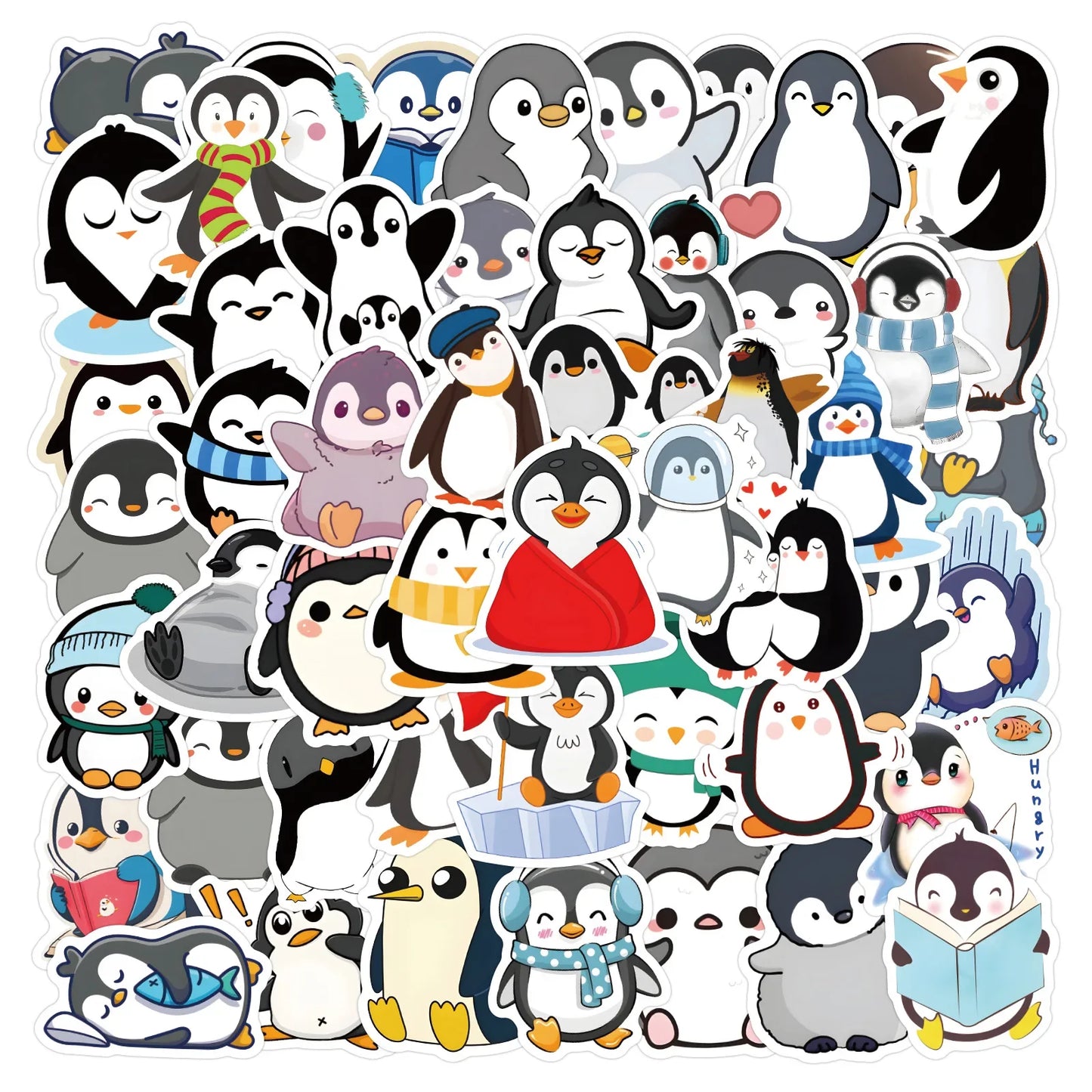 Cute Penguin Stickers 10/30/60PCS for Laptop, Phone, Guitar, Car, Bike, Skateboard