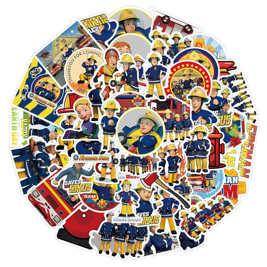 Fireman Sam Cartoon Stickers 10/30/50PCS for Kids - Laptop, Luggage, Skateboard Decals