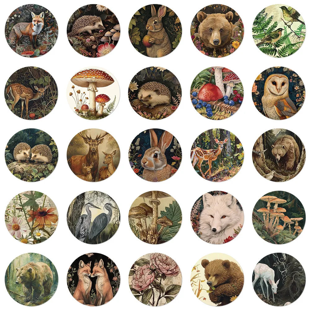 10/30/50PCS Jungle Wild Animal Plant Stickers Funny Children Toy Applique DIY Laptop Phone Guitar Bicycle Waterproof Decoration