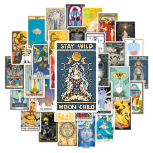 Tarot Card Stickers: 10/30/50PCS for Phone, Laptop, Luggage, Skateboard, Kids Gifts