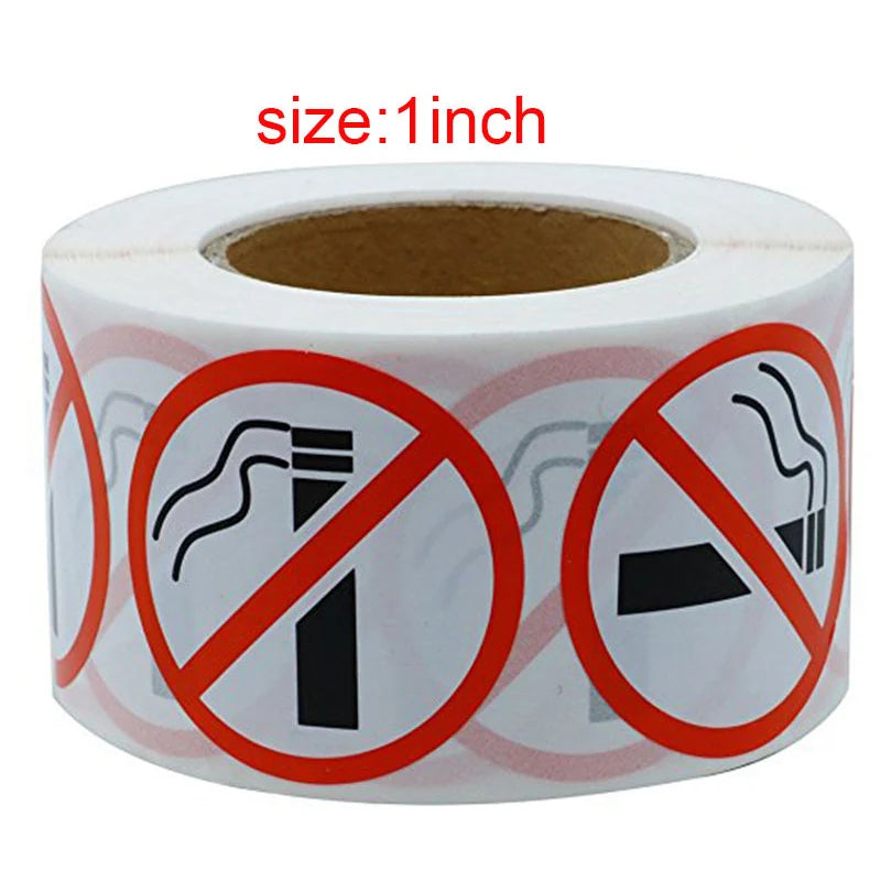 500pcs/roll Danger Sticker Art Paper Funny No Smoking Warning Decal Wholesale Superior Quality