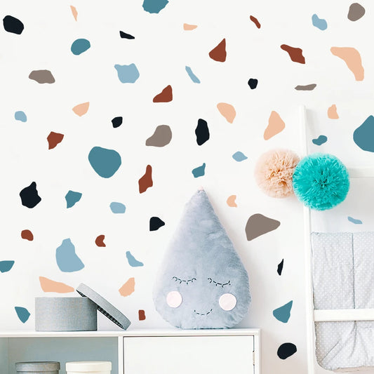 Boho Geometric Terrazzo Nursery Wall Decals Removable Vinyl Stickers Kids Room Decor