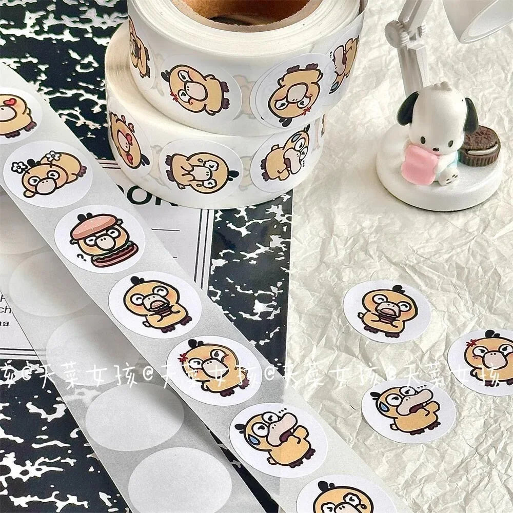 1000pcs Pokémon Psyduck Cartoon Sticker Roll