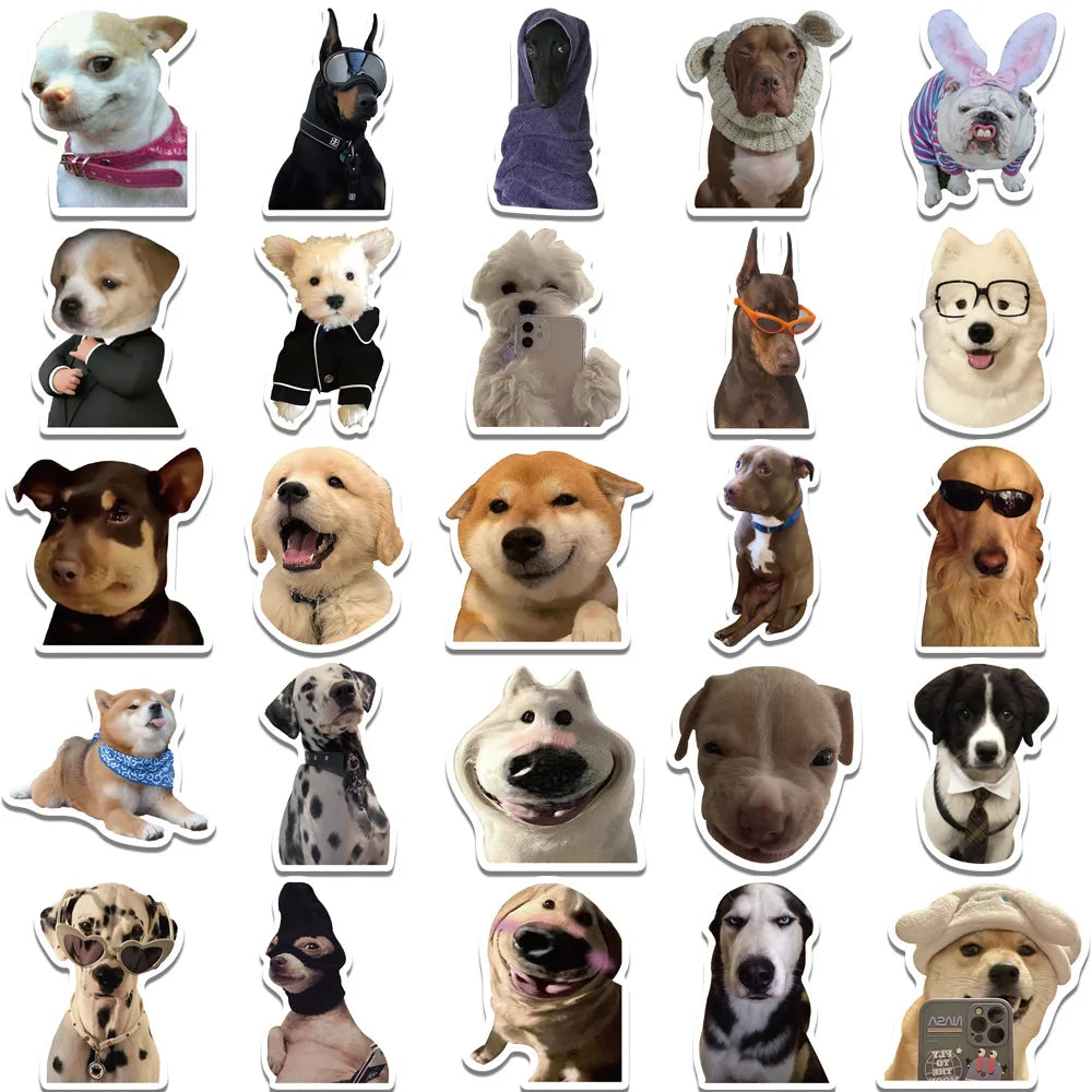 10/30/50Pcs Funny Meme Dog Waterproof Graffiti Sticker Aesthetic Decorative Luggage Laptop Phone Guitar Scrapbook Kids Stickers