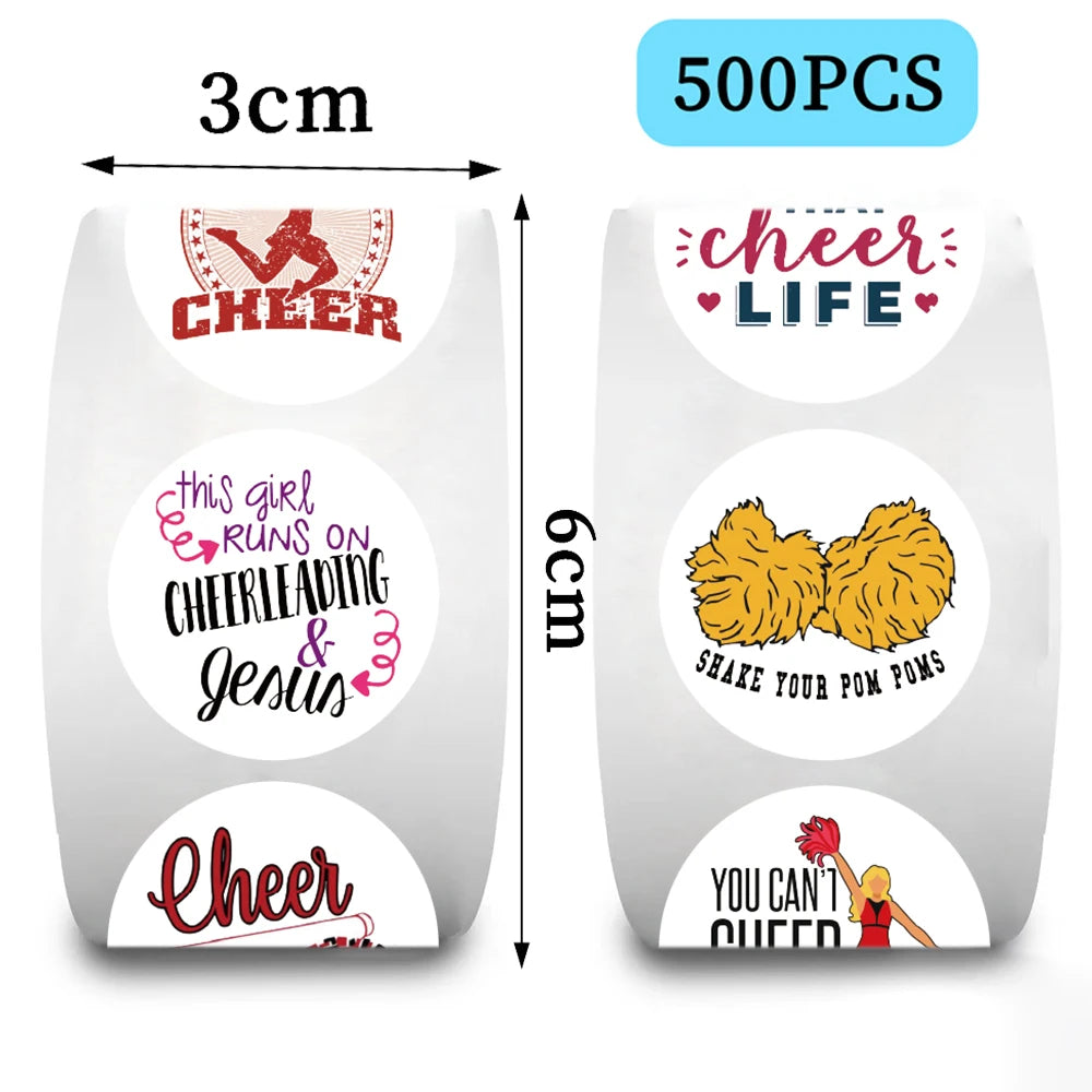 500PCS Cheerleader Roll Stickers Cartoon Graffiti Decals Stationery Computer Luggage Helmet Car Wall Sticker Toy Decoration