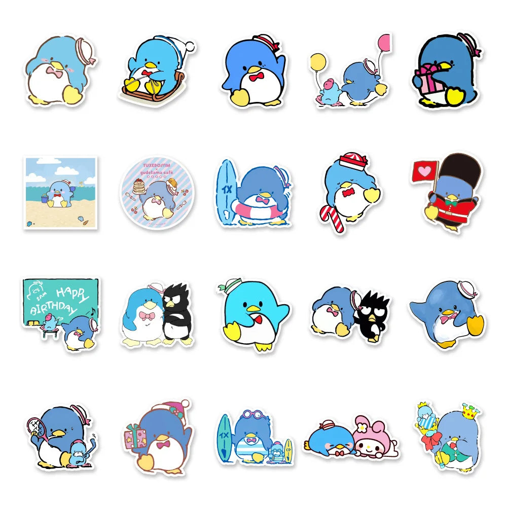 10/30/50PCS Cute Tuxedo Sam Cartoon Stickers for Laptop Phone Case Stationery Waterproof Aesthetic Anime Penguin Kid Sticker Toy