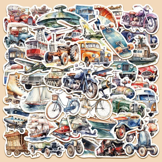 50pcs Cartoon Tool Stickers for Helmet, Wall, DIY Decoration