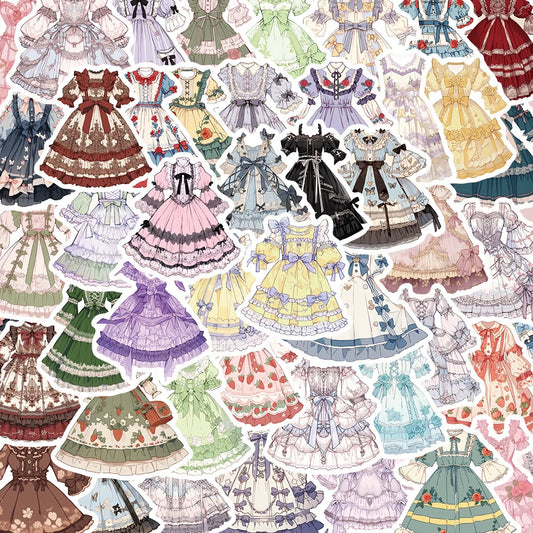 Anime Lolita Girl Aesthetic Stickers - 10/30/50pcs Kawaii Cartoon Decals for Laptop, Fridge, Phone, Diary