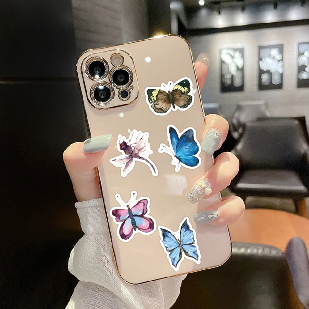 10/30/50PCS Cute Butterfly Stickers For Phone Laptop Notebook Skateboard Bike Guitar Stationery Cartoon Decal DIY Waterproof Toy