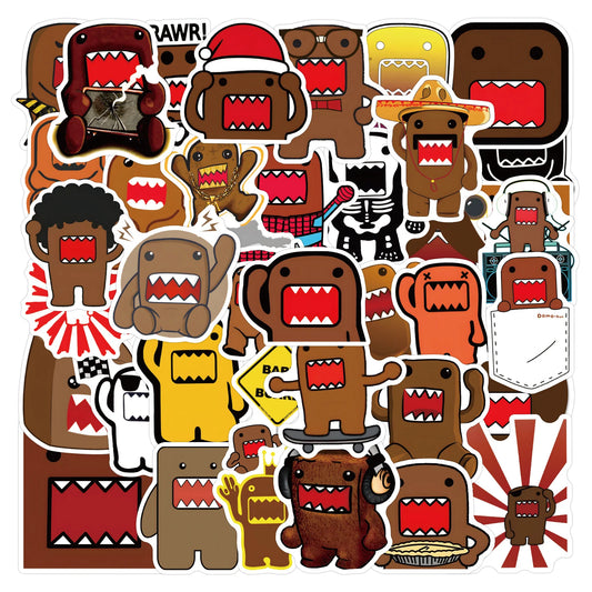 10/52pcs  Cartoon cute domo kun Stickers jdm Doodle Sticker Collection DIY Toy Luggage Laptop Skateboard Decals Stickers