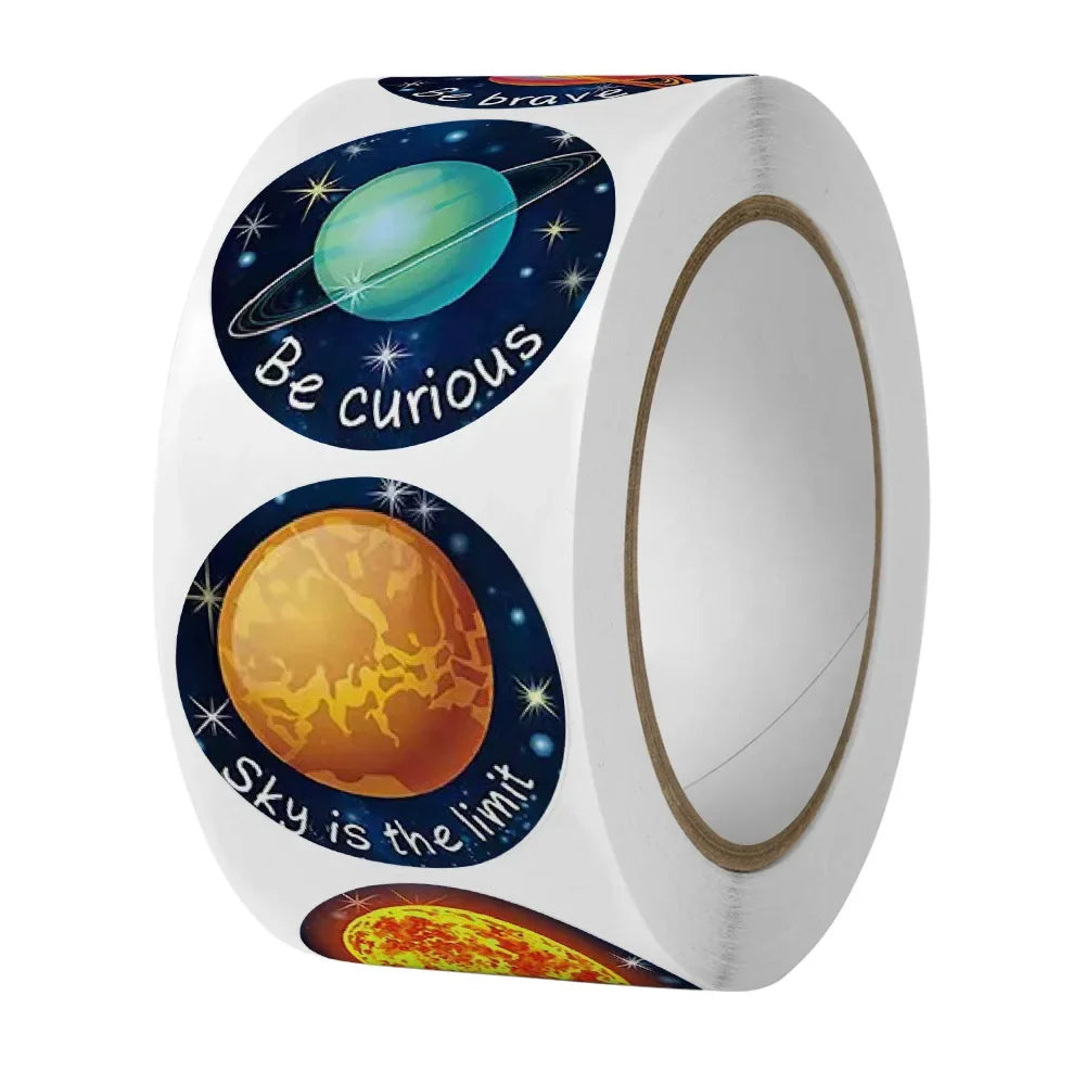 100-500 Pcs Universe Outer Space Stickers Solar System Earth Mars Jupiter Planet DIY Sealing Children's Decals Stationery Toy