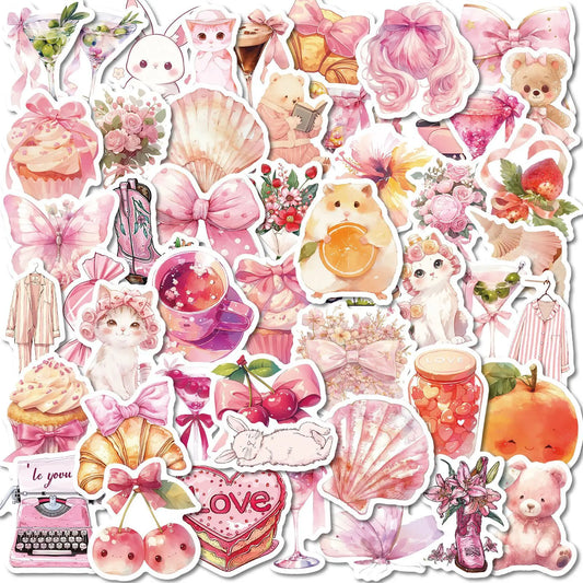 50pcs Cute Cat Stickers for Helmet, Wall, DIY Decoration