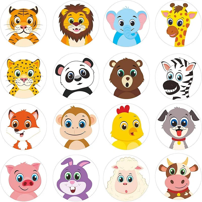 100-500pc Stickers for Children Kids Rolling Animal Roll Dog Stickers Small Packaging Pack Stickers Photocard Decor Lables