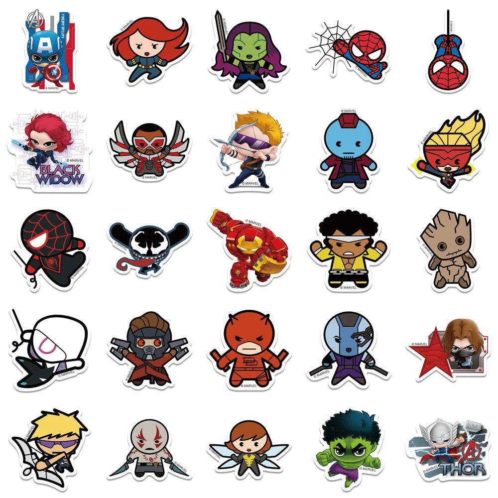 10/30/50/100pcs Disney Marvel The Avengers Superhero Stickers Decals Laptop Motorcycle Phone Car Waterproof Sticker Kids Toy