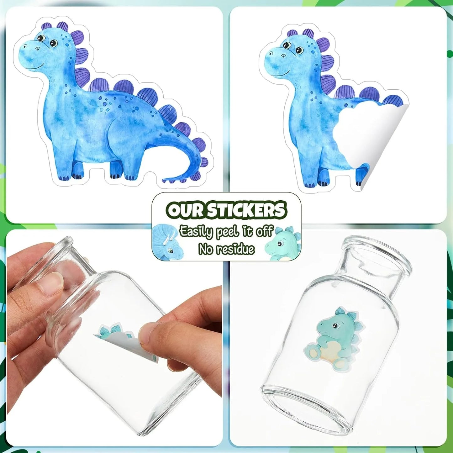 100-500pcs Dinosaur Animal Anomaly Shaped Sticker Decoration Gift Box Sticker Label Reward Stationery Sticker