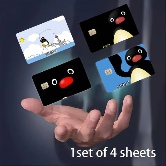P-Pingu Waterproof Credit Card Stickers Anti-Scratch Gift
