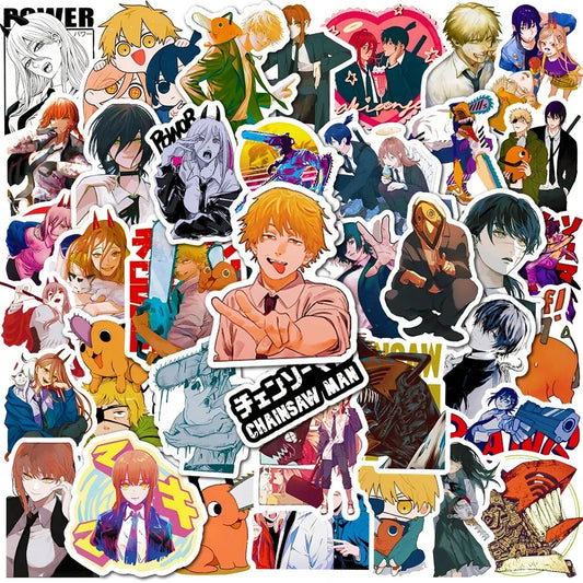 Pochita Chainsaw Man Stickers - Waterproof Anime Decals for Skateboard, Luggage, Motorcycle (10/30/50pcs)